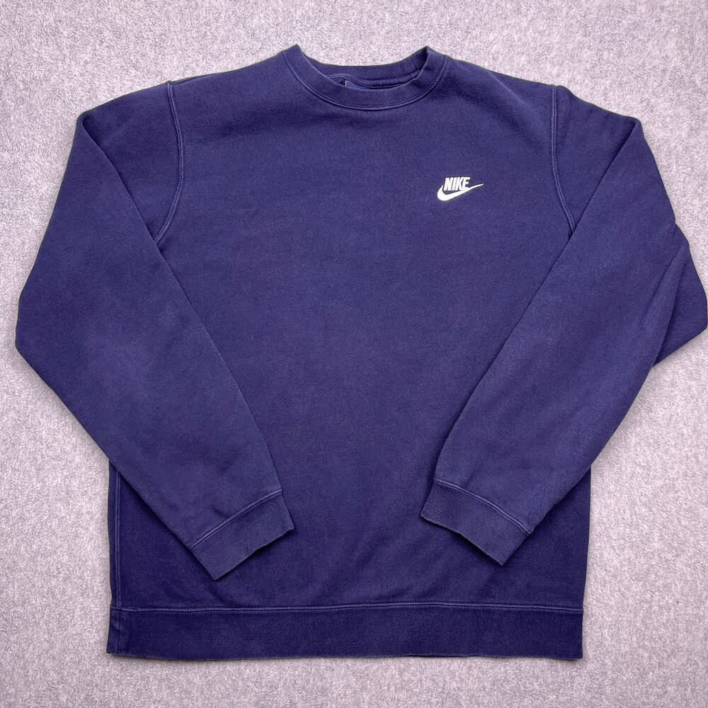 nike sweatshirt blue crew neck long sleeve mens medium